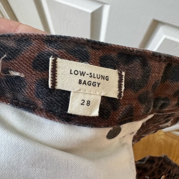 Madewell Leopard Print Low Slung Baggy Jeans - Picture 5 of 6